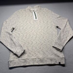 Threads 4 Thought Pullover Mens L NWT Striped 1/4 Zip Sustainable Knit Sweater